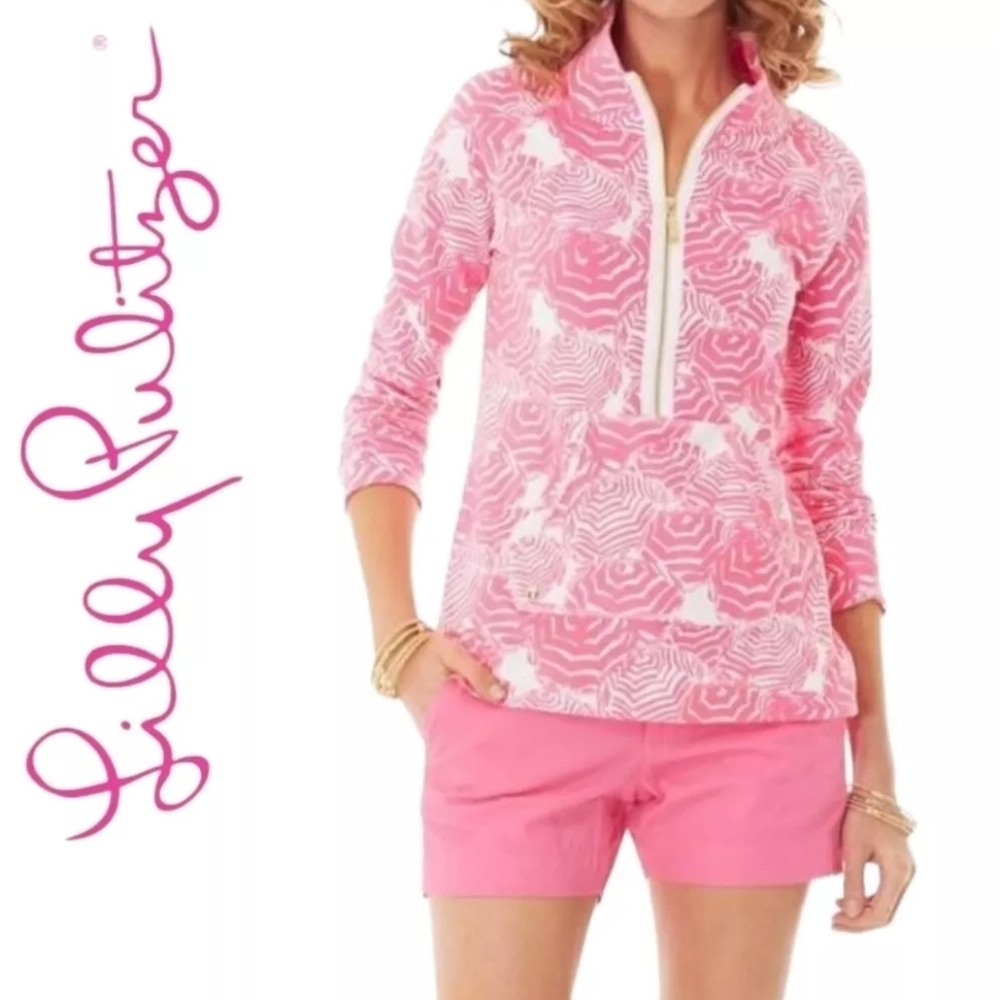 Lilly Pulitzer Popover, Hotty Pink "Oh Cabana Boy" Size M…